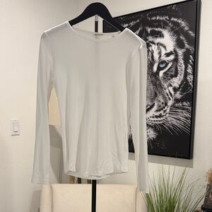 Elie Tahari Classic White Long Sleeve Top